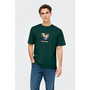 Tricou din bumbac cu imprimeu grafic discret imagine