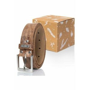 Curea Din Piele - Maro - 100% Piele Naturala - Latime: 35 mm - Maro imagine