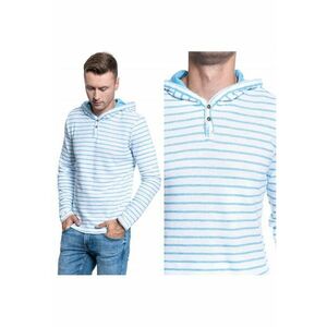 Hanorac Barbati - Adrian Hood Henley - Material: 100% Bumbac - Croi: Regular Fit - Inchidere: Nasturi - Maneci: Lungi - M Intl - Albastru imagine