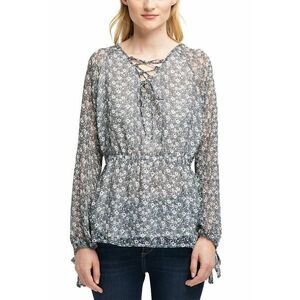 Bluza cu imprimeu floral - cu talie cambrata imagine