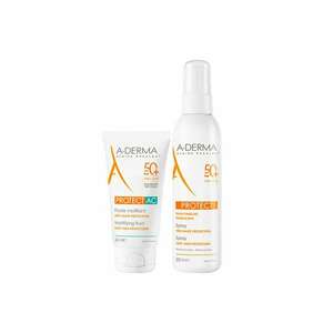 Pachet Protect – Fluid matifiant protectie solara Protect AC SPF 50+ 40 ml + Spray protectie solara Protect SPF 50+ 200 ml imagine