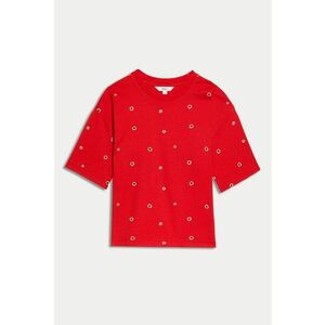 Tricou din amestec de bumbac cu model floral imagine
