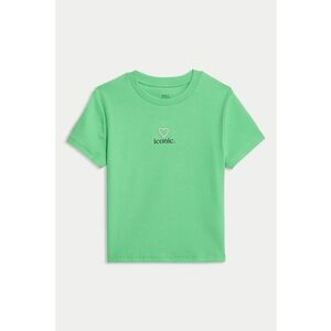Tricou din amestec de bumbac cu decolteu la baza gatului imagine