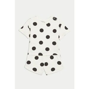 Set de tricou din bumbac si pantaloni scurti cu snur de ajustare imagine