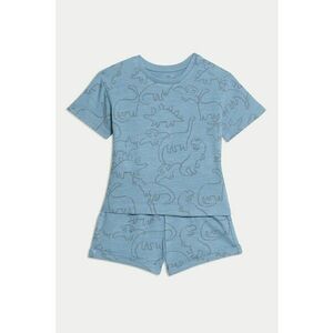 Set de tricou si pantaloni scurti cu imprimeu cu dinozaur - 2 piese imagine