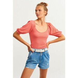 Bluza cu maneci scurte si decolteu rotund imagine