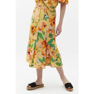 Fusta cu model floral si croiala pe bie imagine