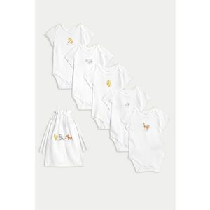Set de body-uri de bumbac cu imprimeu - 5 piese imagine