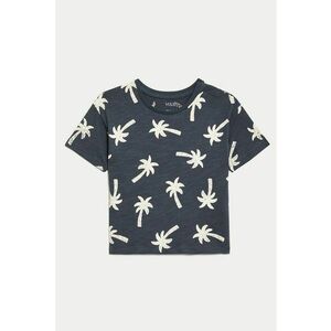 Tricou cu model tropical si decolteu la baza gatului imagine