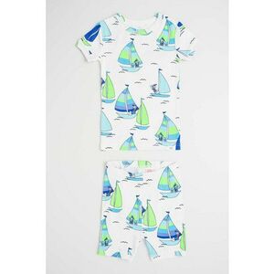 Pijama de bumbac organic cu pantaloni scurti imagine