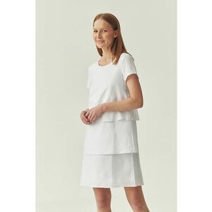 Rochie scurta din amestec de in cu model stratificat imagine