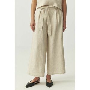 Pantaloni din in cu croiala ampla imagine