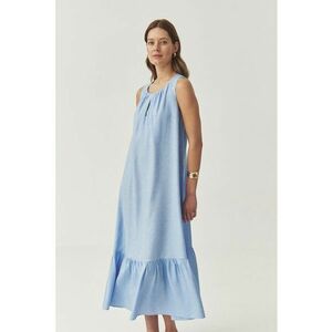 Rochie din amestec de in cu pliuri - fara maneci imagine