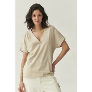 Bluza din amestec de bumbac ci decolteu in V imagine