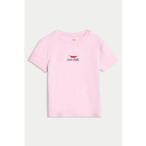 Tricou din amestec de bumbac cu decolteu la baza gatului imagine