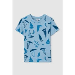 Tricou cu decolteu la baza gatului si imprimeu imagine