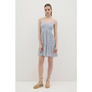 Rochie mini cu decolteu in V si model floral imagine