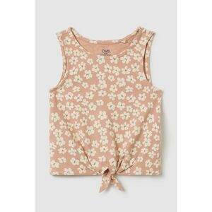 Top striat cu model floral si detaliu cu nod imagine