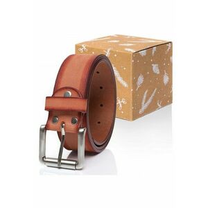 Curea Din Piele - Sopo-Tt376 - 100% Piele Naturala - Culoare: Portocalie - Latime: 4 cm - 100% Portocalie imagine