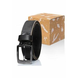 Curea Din Piele - 100% Piele Naturala - Negru - Latime: 35 mm - Lungime: - Negru imagine