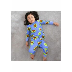 Pijamale 2 piese - material din bambus - - Avocado - Albastru Electric si Verde Aprins - pentru baieti imagine