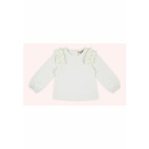 Bluza subtire cu maneca lunga si volanas la umar - - Botanic Garden - Alba - pentru fetite imagine