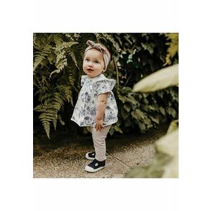 Body tip rochita - cu maneca scurta si model floral - - Botanic - Alb - pentru fetite imagine