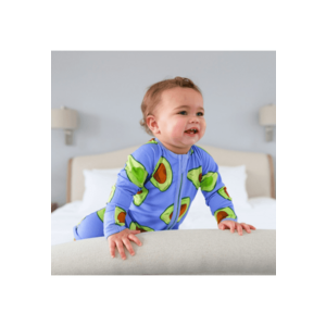 Pijamale lungi din bambus cu fermoar reversibil - - Avocado - Albastru Electric si Verde Aprins - pentru baieti imagine