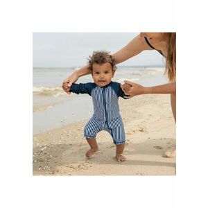 Costum de baie cu protectie solara UPF 50+ - - Nautical Stripes - Albastru Navy cu dungi - pentru baieti imagine