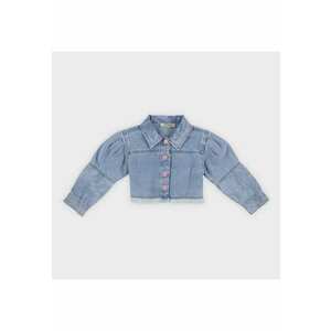 Geaca de blugi cu nasturi Roz - Stella - Albastru Denim - pentru fetite imagine