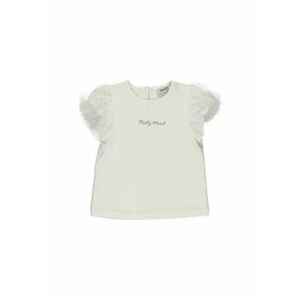 Tricou cu maneci bufante - Party Mood - Alb - pentru fetite imagine