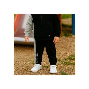 Pantaloni sport cu dunga laterala Gri - City Boys - Negru si Gri - pentru baietei imagine