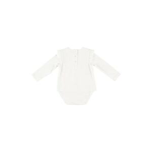 Body cu maneca lunga si volan cu broderie - Bravery - Ecru - pentru fetite imagine