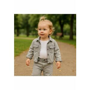 Geaca de blugi cu broderie - Elena - Gri - Denim - pentru fetite imagine