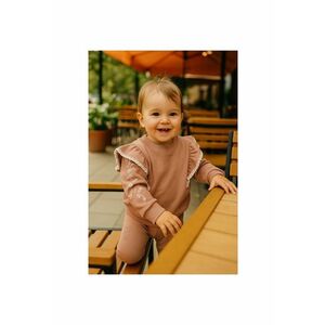 Bluza groasa cu maneca lunga si volanas - - My Roots - Roz Pal - pentru fetite imagine