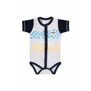 Body cu maneca scurta si capse in fata - - Bike - Gri cu maneci Bleumarin - pentru baietei imagine