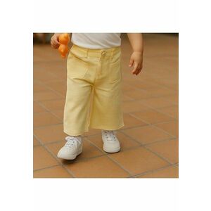 Pantaloni largi cu buzunare in fata - Keep Going - Galben - pentru fetite imagine