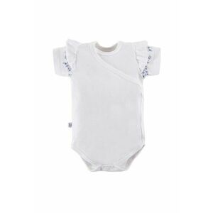 Body cu maneca scurta si volan floral - - Botanic - Alb - pentru fetite imagine
