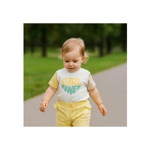 Tricou imprimat - Keep Going - Alb cu maneci colorate - pentru fetite imagine