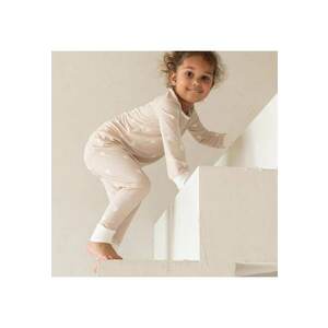Pijamale 2 piese - material din bambus - - LoveHearts - Nude cu Inimioare Albe - pentru fetite imagine