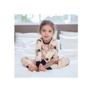 Pijamale 2 piese - material din bambus - - Safari - Maro si Negru - pentru baieti imagine