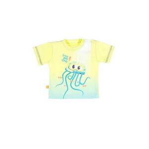 Tricou cu model caracatita - - Summer Time - Galben si Turcoaz - pentru baieti imagine