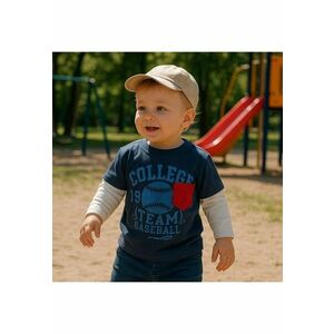 Bluza subtire cu maneca lunga si imprimeu - Athletic Team - Bleumarin - pentru baietei imagine