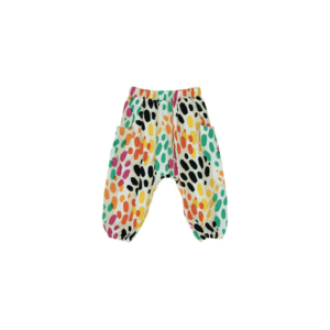 Pantaloni subtiri cu buline multicolore - Hope - Bej - pentru fetite imagine