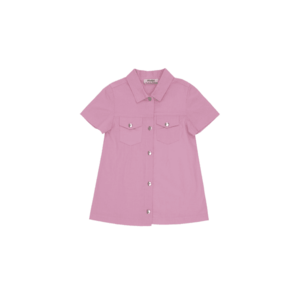 Rochie tip camasa cu buzunare - Stella - Roz - pentru fetite imagine