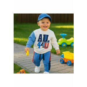 Set 2 piese trening bluza si pantalon - Athletic Team - Alb si Bleumarin - pentru baietei imagine