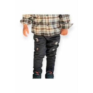 Pantaloni rock cu patchuri crem - Road Legend - Negru - pentru baietei imagine