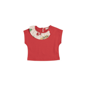 Tricou cu volan - Layana - Rosu - pentru fetite imagine