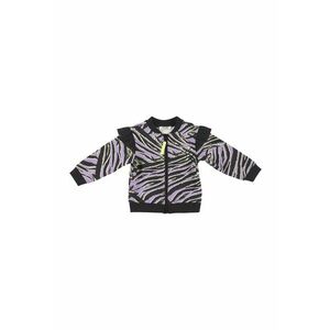 Bluza sport cu fermoar si imprimeu Zebra - Zebra`s - Negru si Lila - pentru fetite imagine