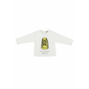 Bluza subtire cu maneca lunga si imprimeu - Elegant - Ecru - pentru baietei imagine